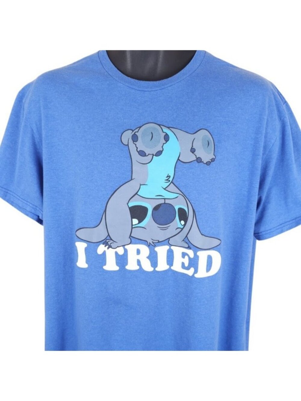 Lilo & Stitch T Shirt Mens Size XL Blue Disney I Tried